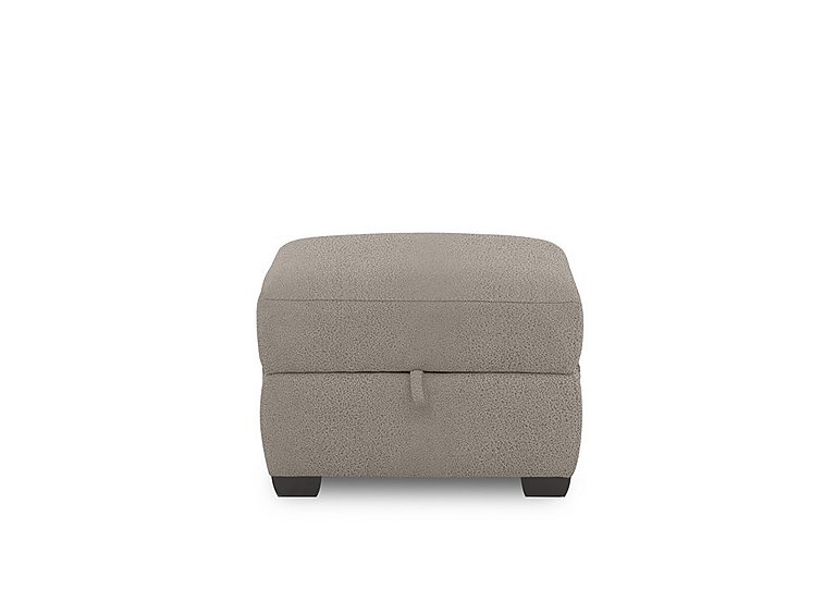 Brescia Fabric Storage Footstool  Silver | Bed Sava