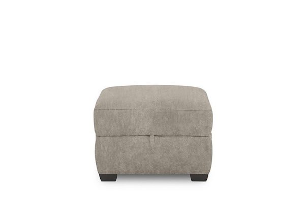 Brescia Fabric Storage Footstool  Mink | Bed Sava