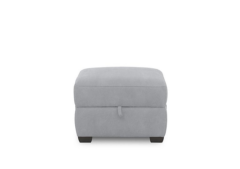 Brescia Fabric Storage Footstool - Bluish Grey