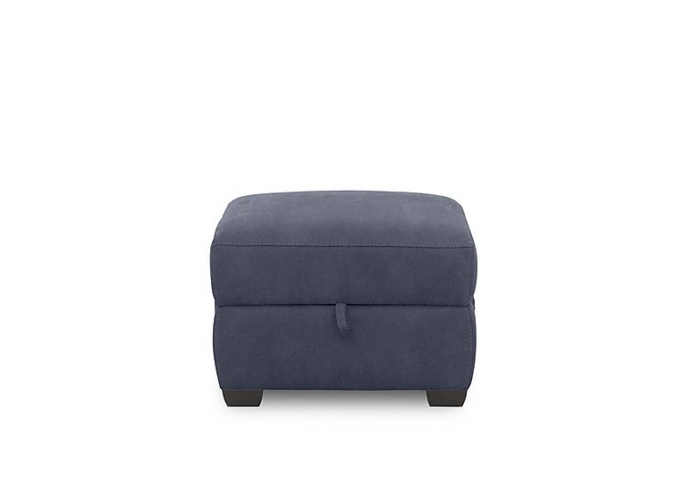 Brescia Fabric Storage Footstool  R23 Blue | Bed Sava