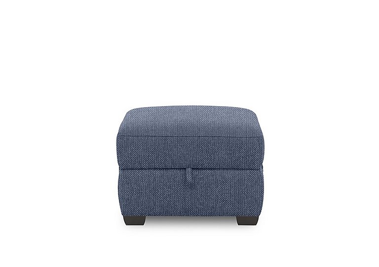 Brescia Fabric Storage Footstool  R38 Blue | Bed Sava