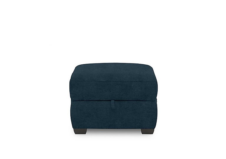 Brescia Fabric Storage Footstool  Sapphire | Bed Sava