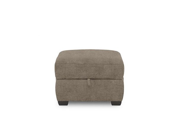 Brescia Fabric Storage Footstool  R120 Light Khaki | Bed Sava