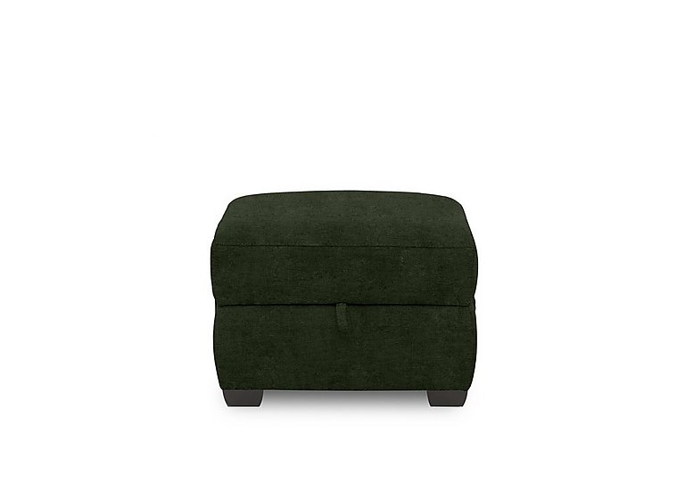 Brescia Fabric Storage Footstool  Olive Green | Bed Sava