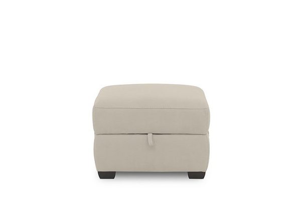 Brescia Fabric Storage Footstool  R32 Light Khaki | Bed Sava