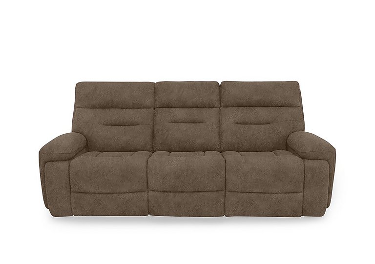 Cinemax 3 Seater Fabric Power Recliner Sofa with Power Headrests and Media Arms - Classic Brown