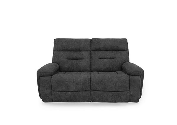 Cinemax 2 Seater Fabric Power Recliner Sofa with Power Headrests and Media Arms  Marble Dark Grey | Bed Sava