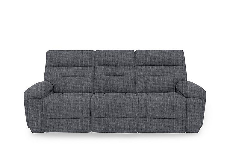 Cinemax 3 Seater Fabric Power Recliner Sofa with Power Headrests and Media Arms - Halifax Gunmetal
