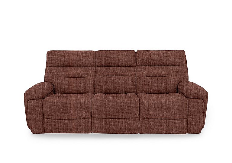 Cinemax 3 Seater Fabric Power Recliner Sofa with Power Headrests and Media Arms - Red Maple