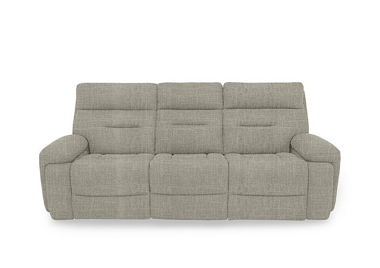Cinemax 3 Seater Fabric Power Recliner Sofa with Power Headrests and Media Arms - Halifax Sand