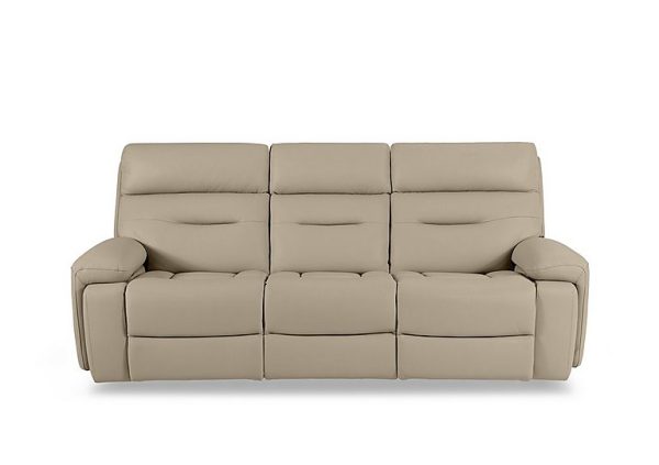 Cinemax 3 Seater Leather Power Recliner Sofa with Power Headrests and Media Arms  Dacota Pebble | Bed Sava