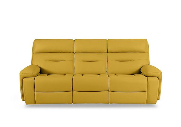 Cinemax 3 Seater Leather Power Recliner Sofa with Power Headrests and Media Arms  Giallo | Bed Sava