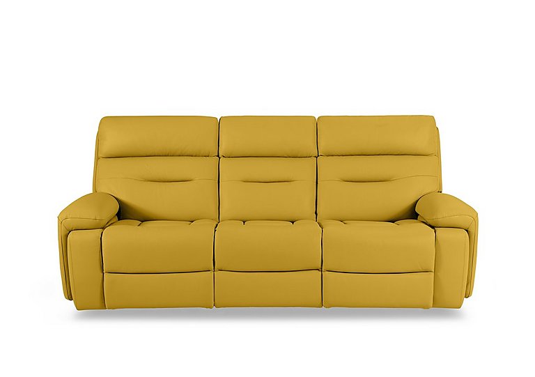 Cinemax 3 Seater Leather Power Recliner Sofa with Power Headrests and Media Arms - Giallo