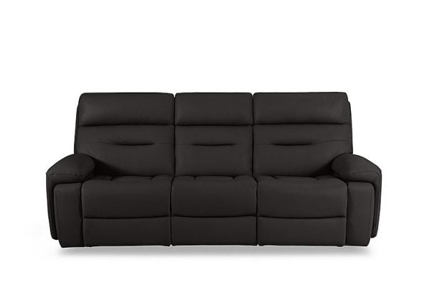 Cinemax 3 Seater Leather Power Recliner Sofa with Power Headrests and Media Arms  Starry Grey | Bed Sava