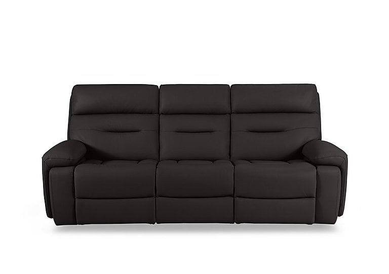 Cinemax 3 Seater Leather Power Recliner Sofa with Power Headrests and Media Arms - Starry Grey