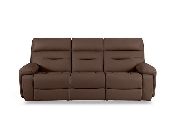 Cinemax 3 Seater Leather Power Recliner Sofa with Power Headrests and Media Arms  Roast | Bed Sava