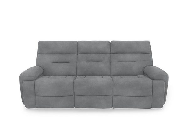 Cinemax 3 Seater Fabric Power Recliner Sofa with Power Headrests and Media Arms  Velvet Grey | Bed Sava