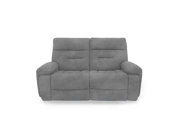 Cinemax 2 Seater Fabric Power Recliner Sofa with Power Headrests and Media Arms  Velvet Grey | Bed Sava