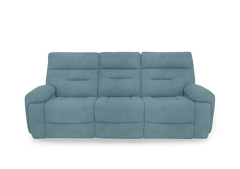 Cinemax 3 Seater Fabric Power Recliner Sofa with Power Headrests and Media Arms - Velvet Blu