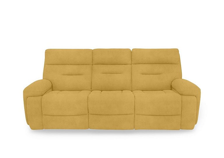 Cinemax 3 Seater Fabric Power Recliner Sofa with Power Headrests and Media Arms - Velvet Giallo