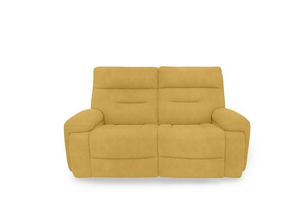 Cinemax 2 Seater Fabric Power Recliner Sofa with Power Headrests and Media Arms  Velvet Giallo | Bed Sava