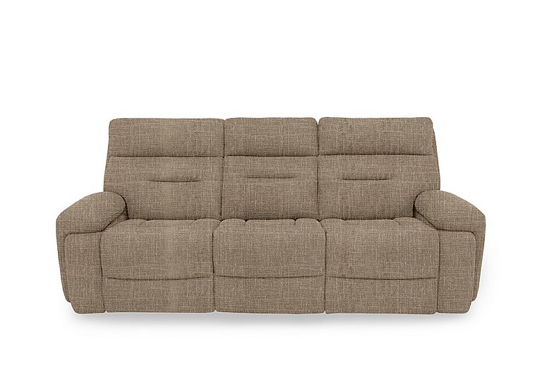 Cinemax 3 Seater Fabric Power Recliner Sofa with Power Headrests and Media Arms - Weave Cocoa