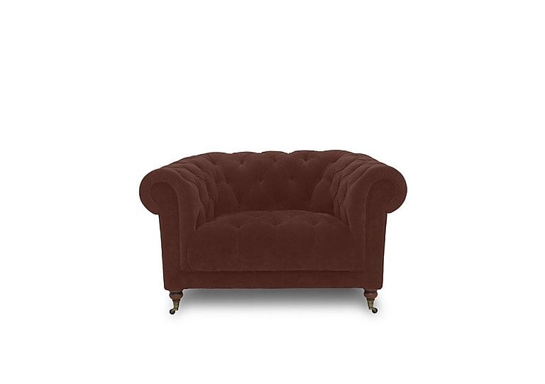 Columbus Fabric Armchair with Castors - Manhattan Burnt Sienna