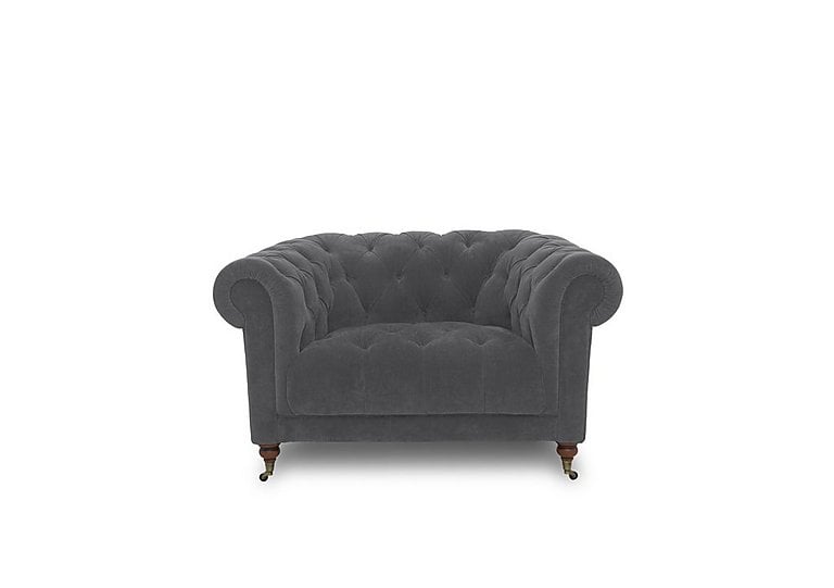Columbus Fabric Armchair with Castors - Manhattan Charcoal