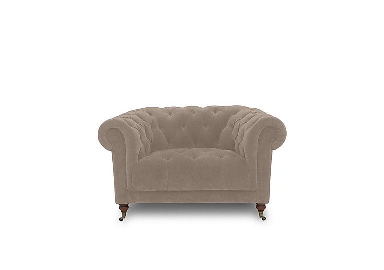 Columbus Fabric Armchair with Castors - Manhattan Nutmeg