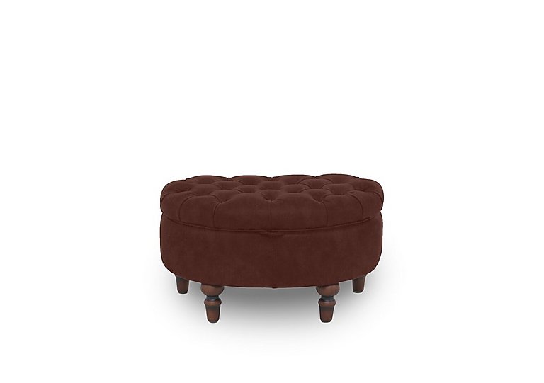 Columbus Fabric Half Moon Footstool - Manhattan Burnt Sienna