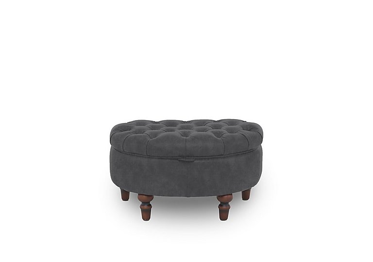 Columbus Fabric Half Moon Footstool - Manhattan Charcoal