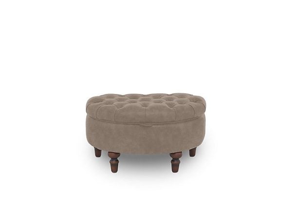Columbus Fabric Half Moon Footstool  Manhattan Nutmeg | Bed Sava