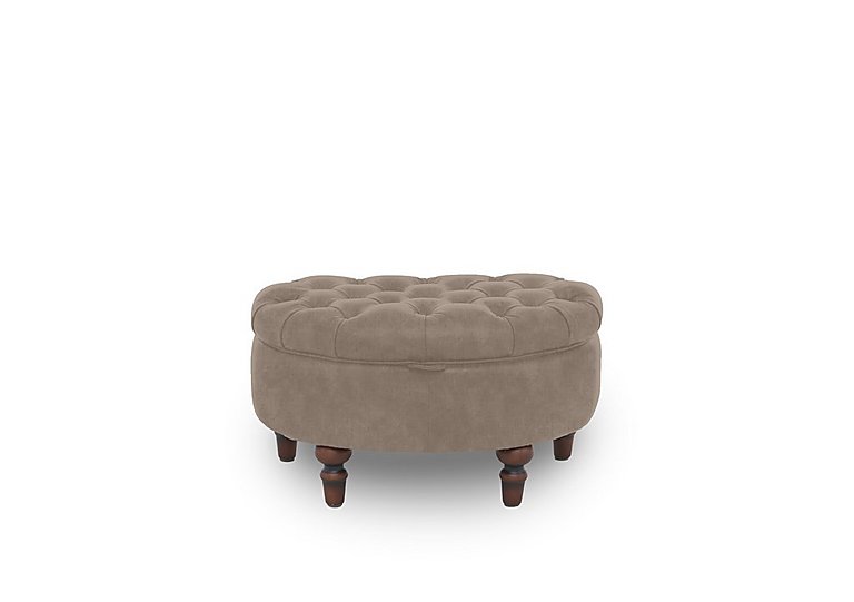 Columbus Fabric Half Moon Footstool - Manhattan Nutmeg