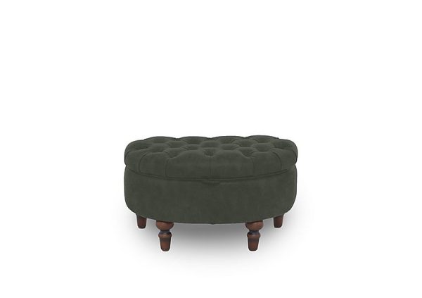 Columbus Fabric Half Moon Footstool  Manhattan Pine | Bed Sava