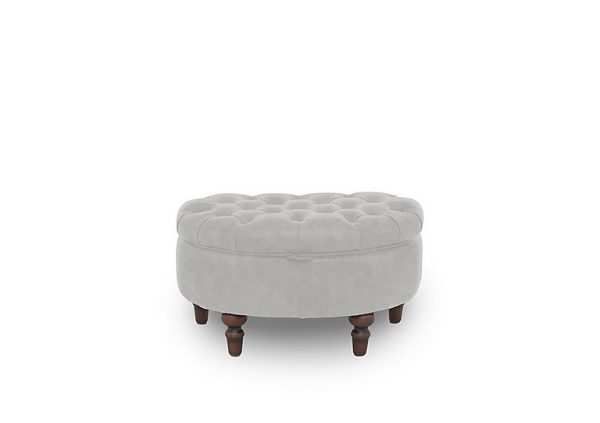 Columbus Fabric Half Moon Footstool  Manhattan Stone | Bed Sava