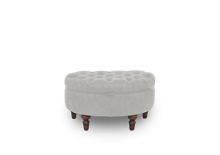 Columbus Fabric Half Moon Footstool - Manhattan Stone