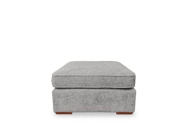 Emilia Square Footstool  Silver | Bed Sava