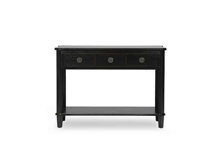 Laura Ashley  Henshaw 3 Drawer Console Table  Black Legs | Bed Sava