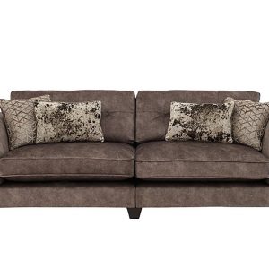 Ariana 4 Seater Fabric Classic Back Split Frame Sofa  Dapple Chocolate | Bed Sava