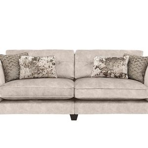 Ariana 4 Seater Fabric Classic Back Split Frame Sofa  Dapple Cream | Bed Sava