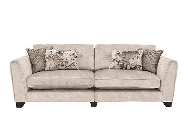 Ariana 4 Seater Fabric Classic Back Split Frame Sofa  Dapple Cream | Bed Sava