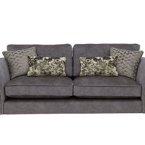 Ariana 4 Seater Fabric Classic Back Split Frame Sofa with Brass Insert  Dapple Moleskin with Brass Insert | Bed Sava