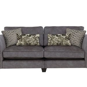 Ariana 4 Seater Fabric Classic Back Split Frame Sofa with Chrome Insert  Dapple Moleskin with Chrome Insert | Bed Sava