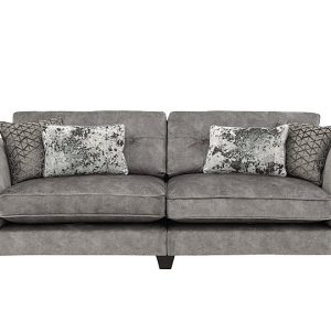 Ariana 4 Seater Fabric Classic Back Split Frame Sofa  Dapple Silver | Bed Sava