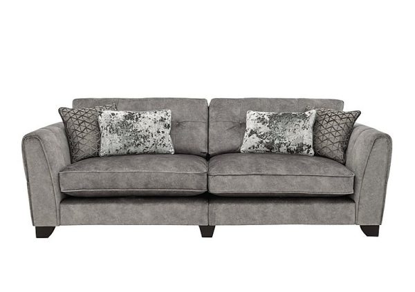 Ariana 4 Seater Fabric Classic Back Split Frame Sofa  Dapple Silver | Bed Sava