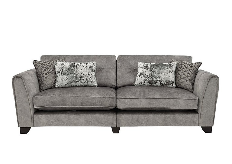 Ariana 4 Seater Fabric Classic Back Split Frame Sofa - Dapple Silver