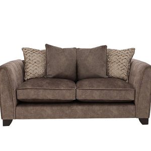 Ariana 2 Seater Fabric Pillow Back Sofa  Dapple Chocolate | Bed Sava