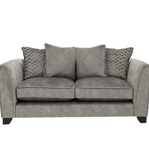 Ariana 2 Seater Fabric Pillow Back Sofa  Dapple Silver | Bed Sava