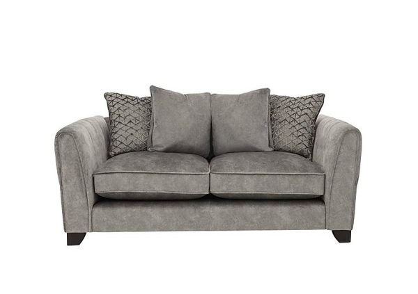 Ariana 2 Seater Fabric Pillow Back Sofa  Dapple Silver | Bed Sava