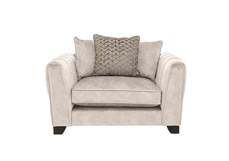Ariana Pillow Back Fabric Snuggler Chair  Dapple Cream | Bed Sava